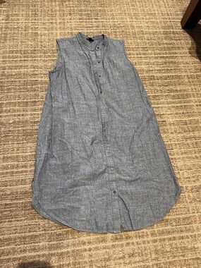 Halogen Cotton Chambray Sleeveless Shirtdress XL